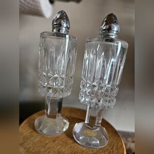 Vintage Crystal Salt and Pepper Shakers - Home Dining